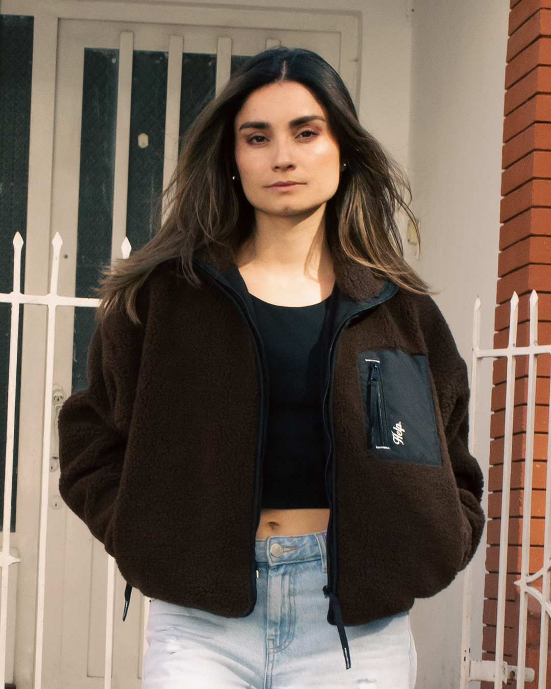 Chaqueta Polar Boxfit Mujer HELP ( Café )