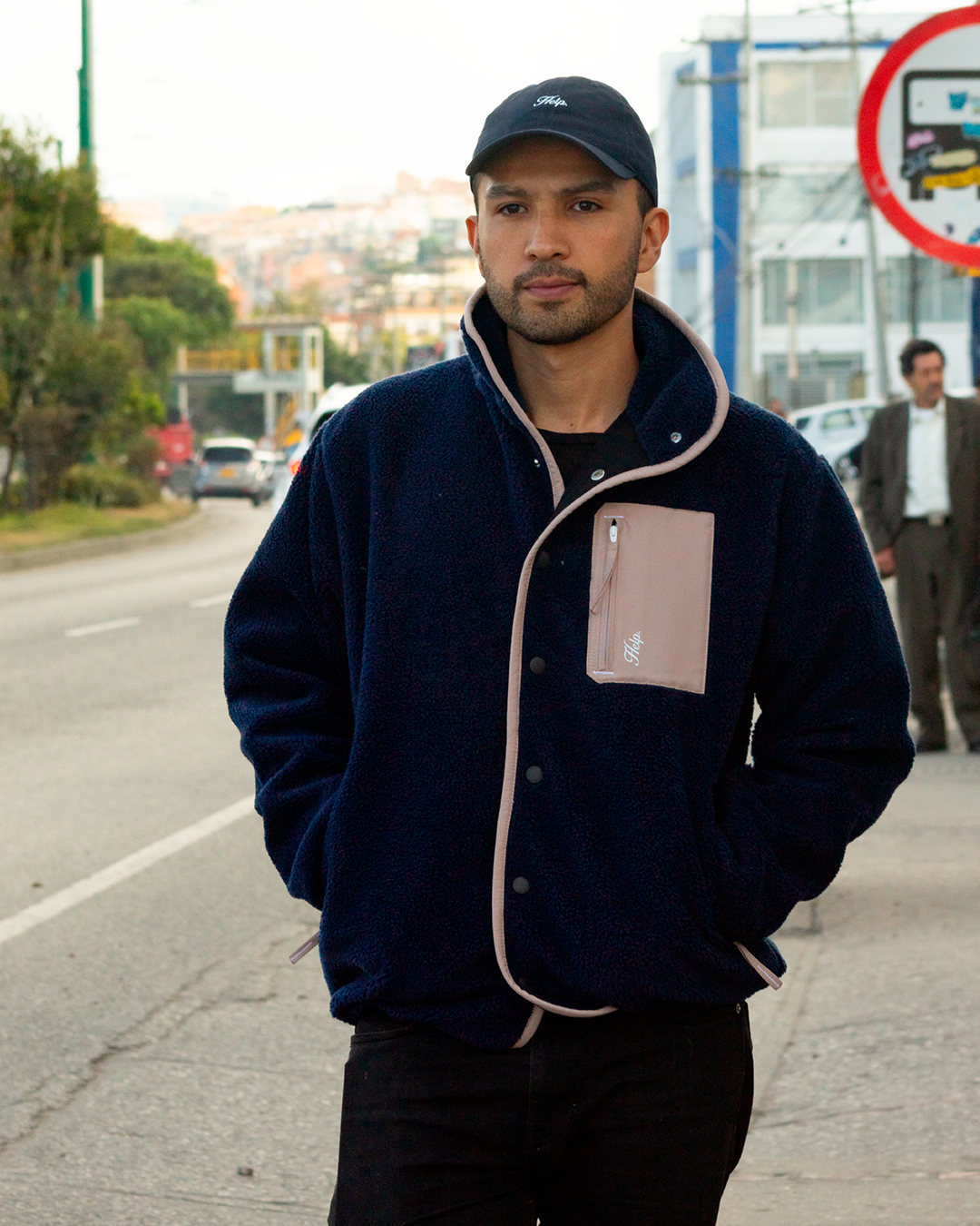 Chaqueta Polar HELP ( Azul-Beige ) UNISEX