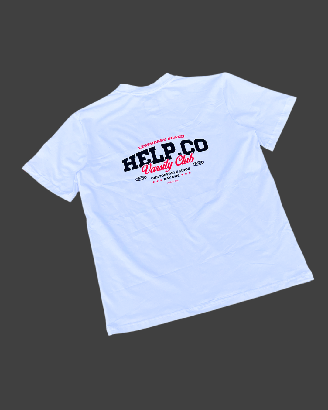 Camiseta •varsity club•HELP- blanco puro