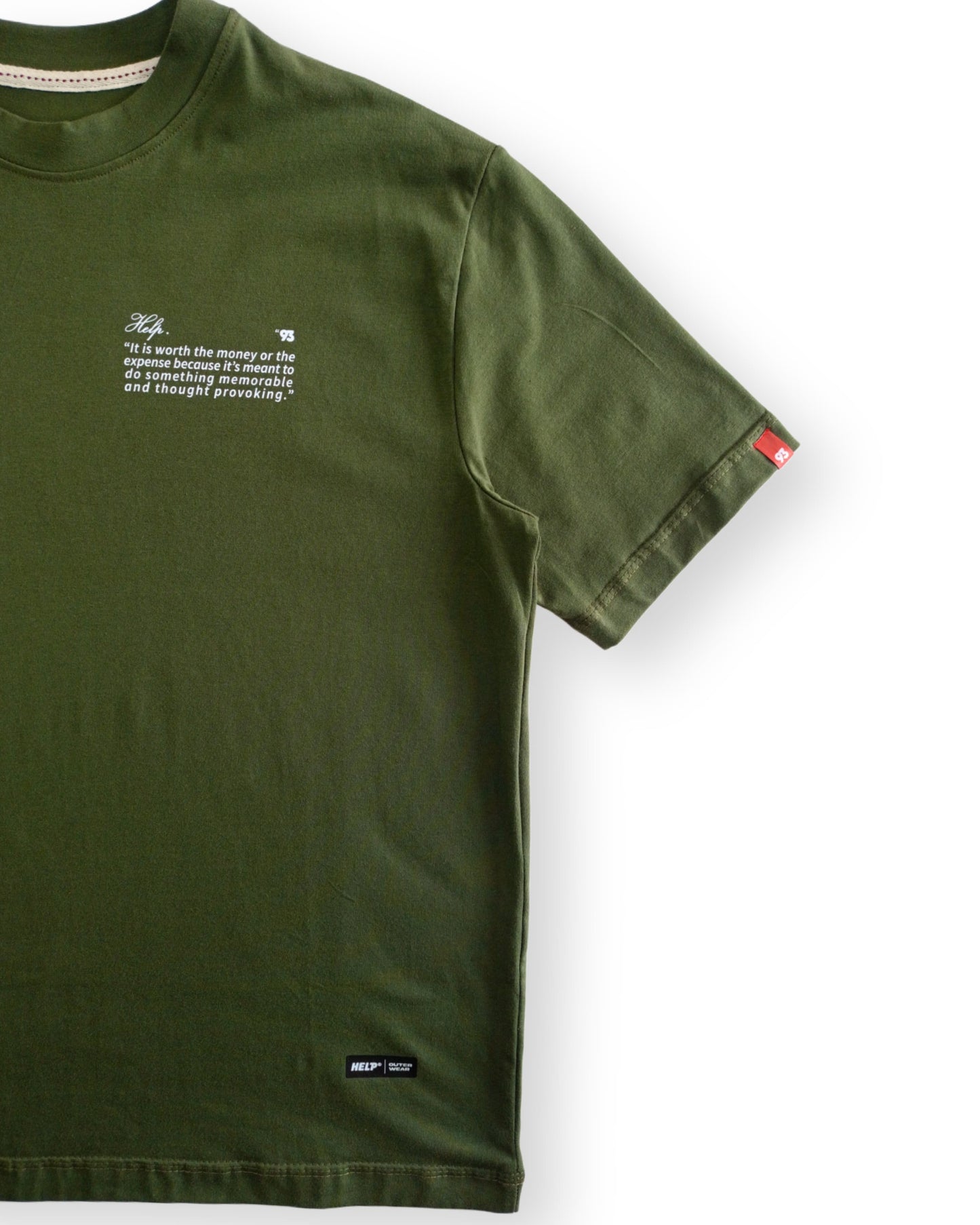 New Camiseta Box-Fit HELP® •93• green olive