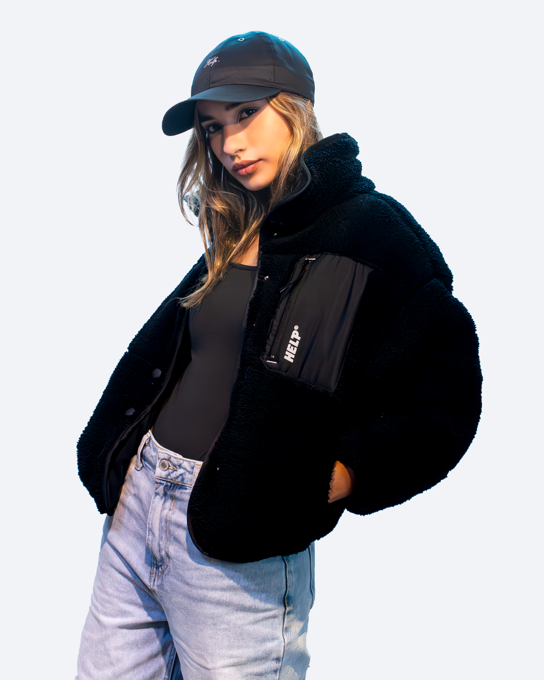 Chaqueta Polar Boxfit Mujer HELP ( Negro )