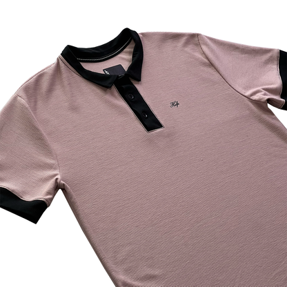 Camiseta Polo textura ( Palo de rosa )