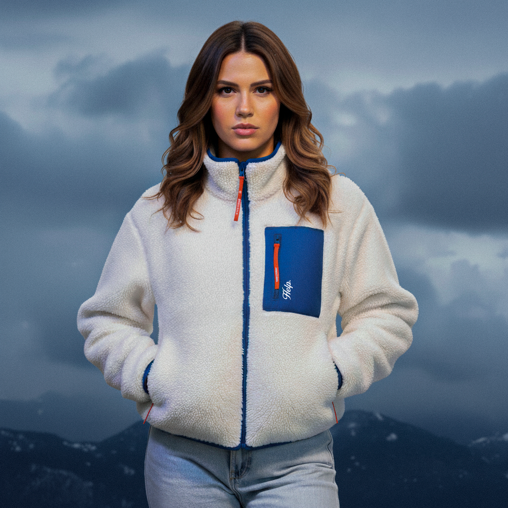 Chaqueta Polar HELP ( Blanco-Azul ) UNISEX