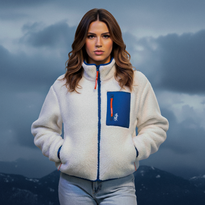Chaqueta Polar HELP ( Blanco-Azul ) UNISEX