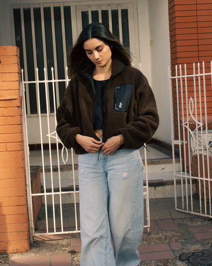 Chaqueta Polar Boxfit Mujer HELP ( Café )