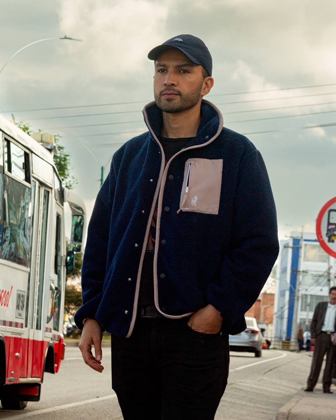 Chaqueta Polar HELP ( Azul-Beige ) UNISEX