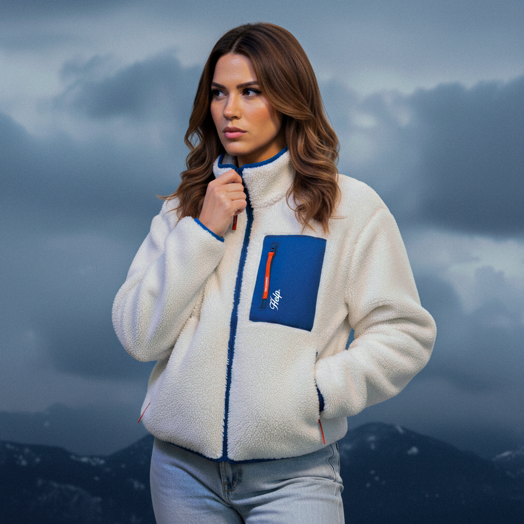 Chaqueta Polar HELP ( Blanco-Azul ) UNISEX