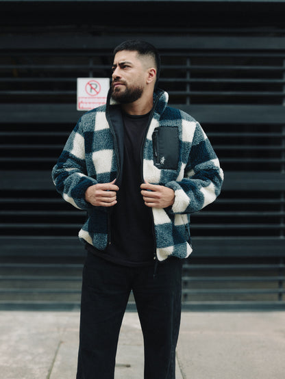 Chaqueta Polar Sierra unisex HELP ( Azul-Blanco )