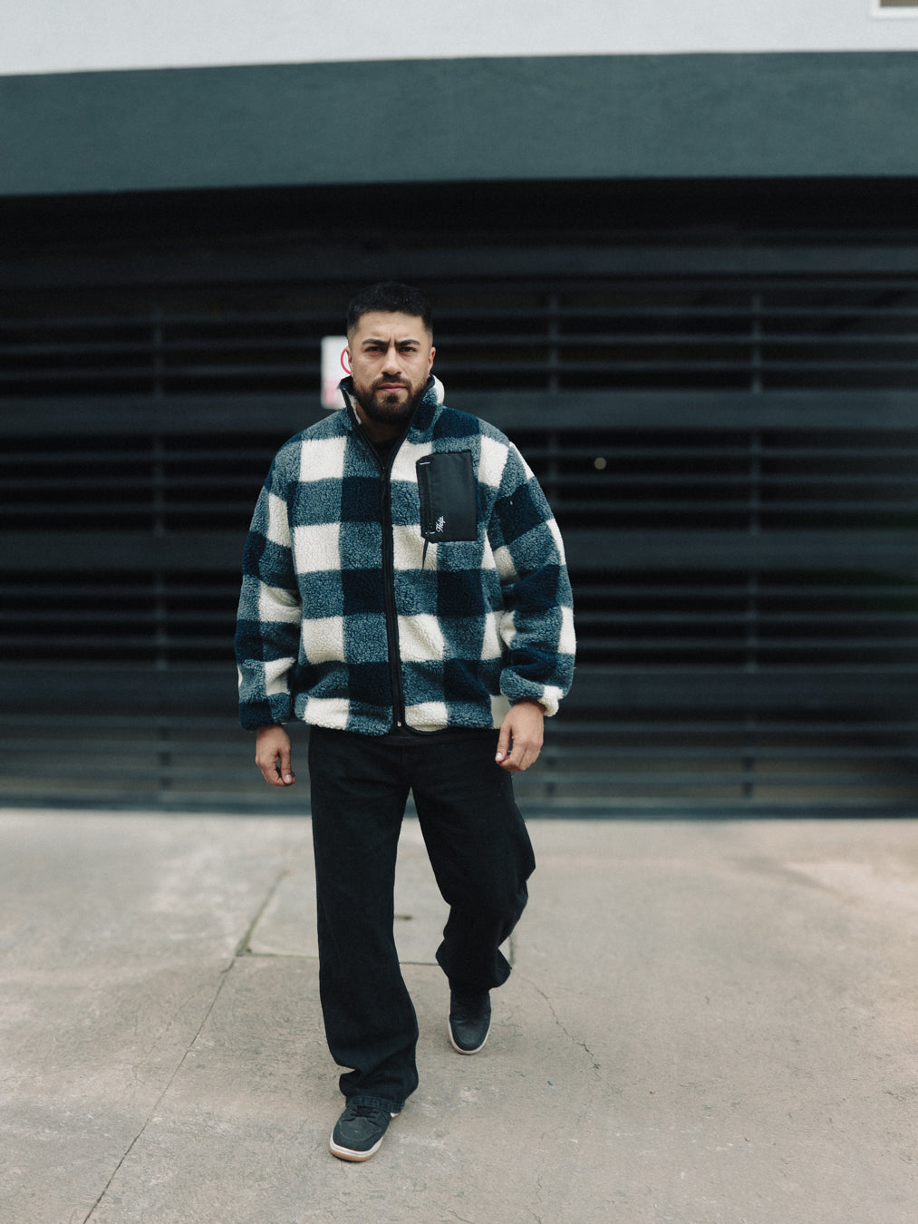 Chaqueta Polar Sierra unisex HELP ( Azul-Blanco )