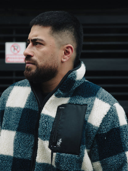 Chaqueta Polar Sierra unisex HELP ( Azul-Blanco )