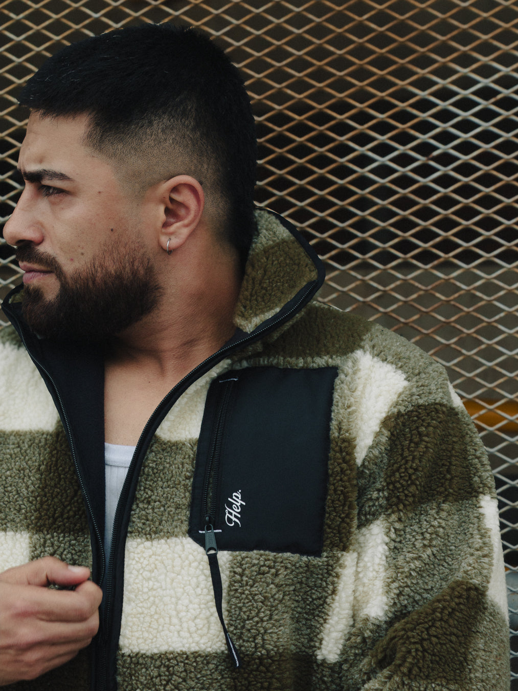 Chaqueta Polar Sierra unisex HELP ( Verde-Blanco )