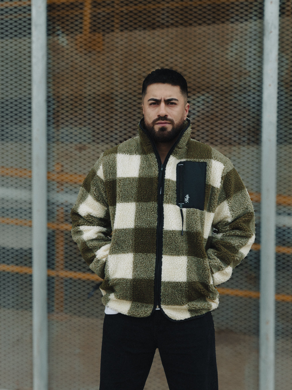 Chaqueta Polar Sierra unisex HELP ( Verde-Blanco )