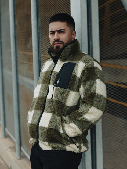 Chaqueta Polar Sierra unisex HELP ( Verde-Blanco )