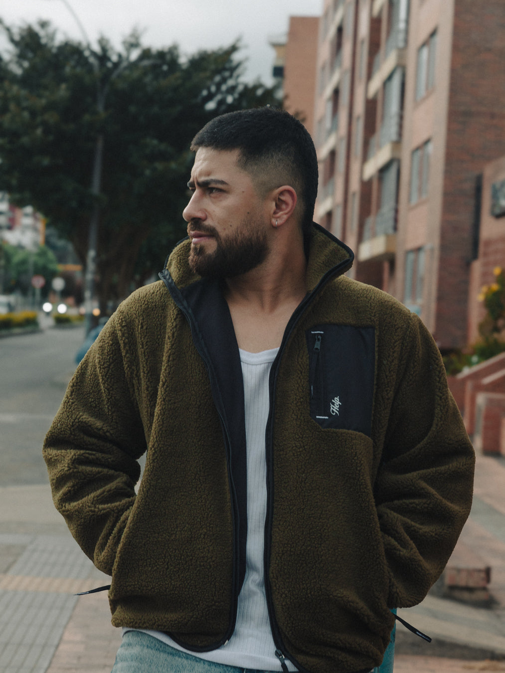 Chaqueta Polar HELP Unisex ( Verde Militar )