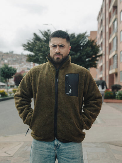 Chaqueta Polar HELP Unisex ( Verde Militar )