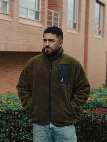 Chaqueta Polar HELP Unisex ( Verde Militar )