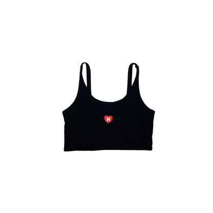 Crop Top Mujer HELP ( Negro) Edición Corazón