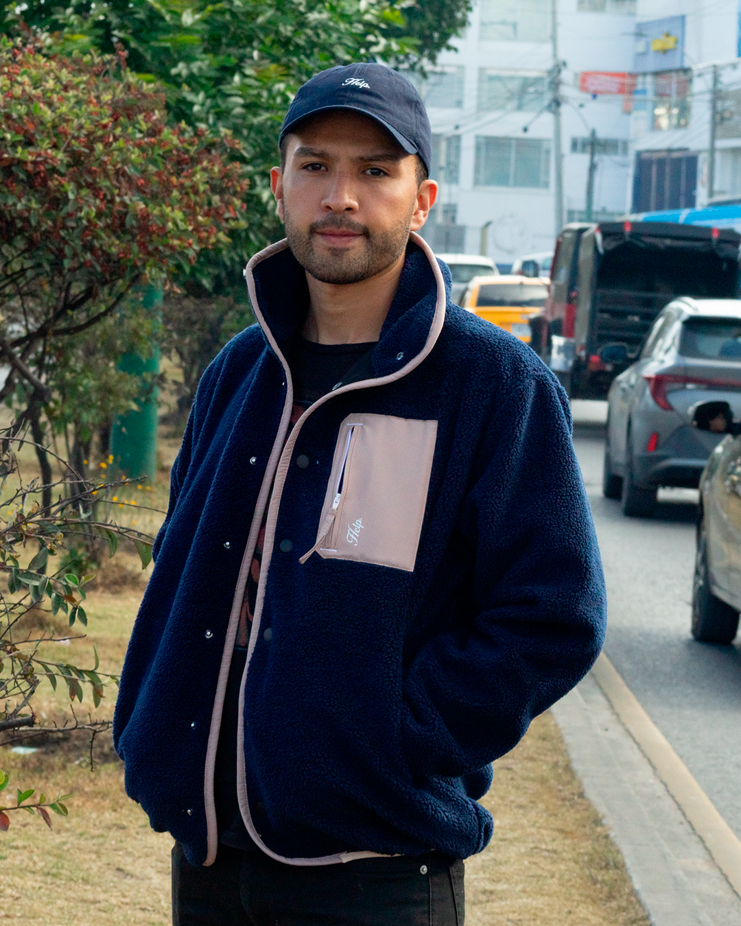 Chaqueta Polar HELP ( Azul-Beige ) UNISEX