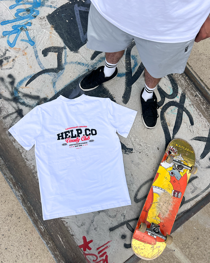 Camiseta •varsity club•HELP- blanco puro