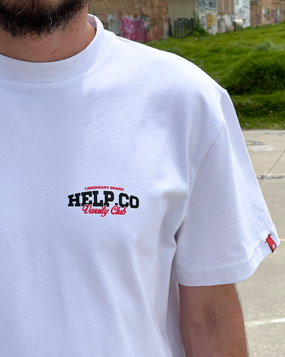 Camiseta •varsity club•HELP- blanco puro