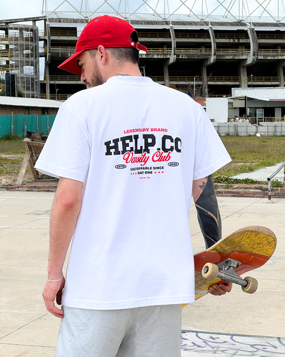 Camiseta •varsity club•HELP- blanco puro