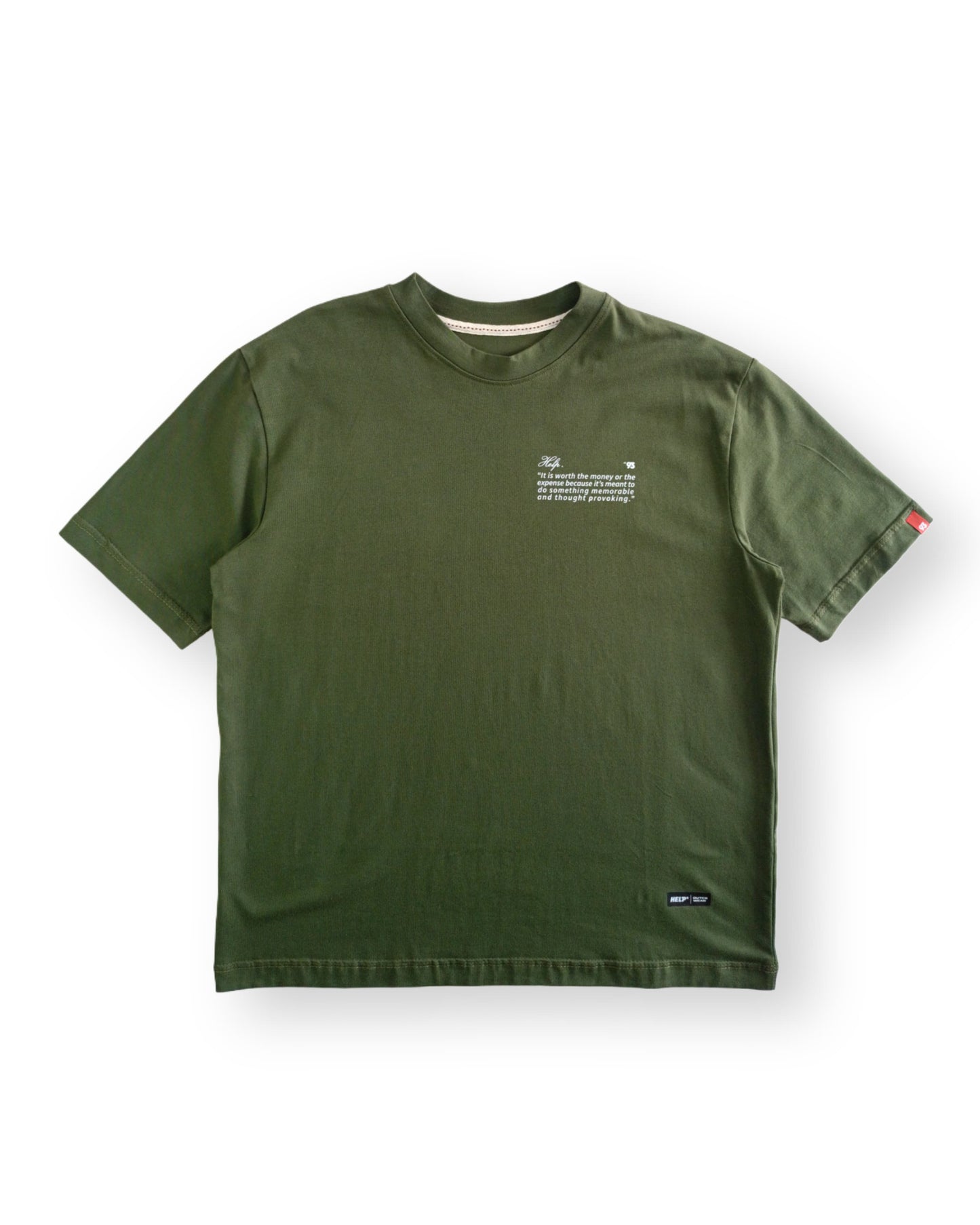 New Camiseta Box-Fit HELP® •93• green olive