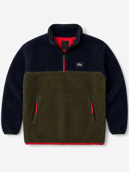 Buzo Polar HELP Unisex Mix ( Azul-Verde )