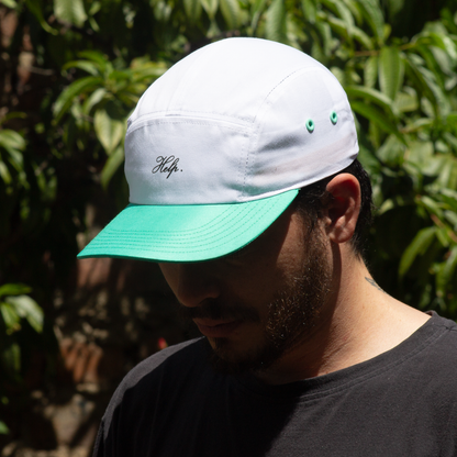 Gorra Five Panel ( Blanco-Verde )