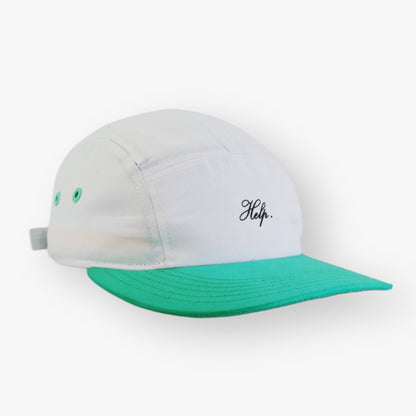 Gorra Five Panel ( Blanco-Verde )