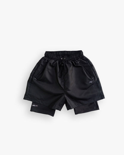 Pantaloneta Deportiva Running HELP ( Negro ) 2 en 1