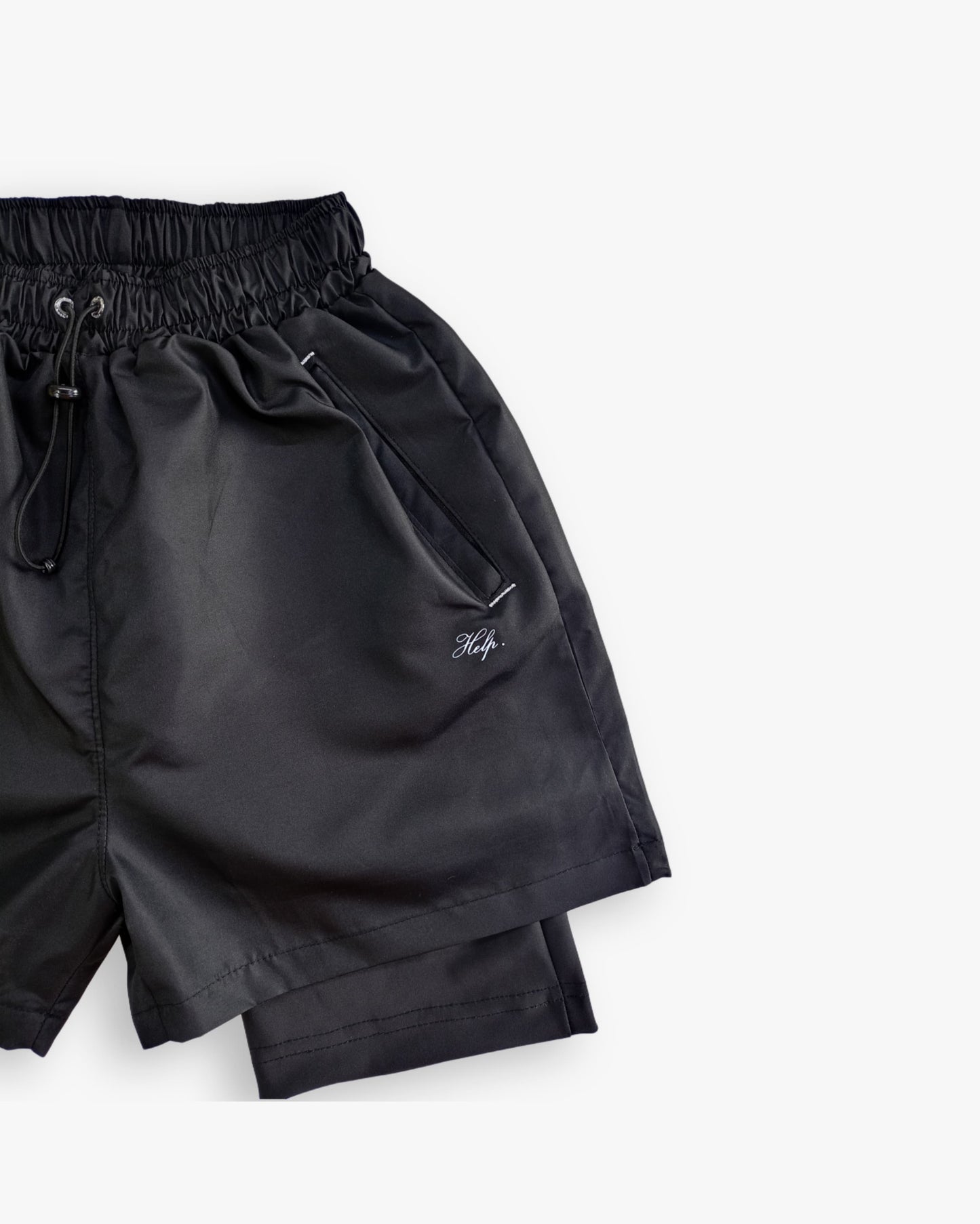 Pantaloneta Deportiva Running HELP ( Negro ) 2 en 1