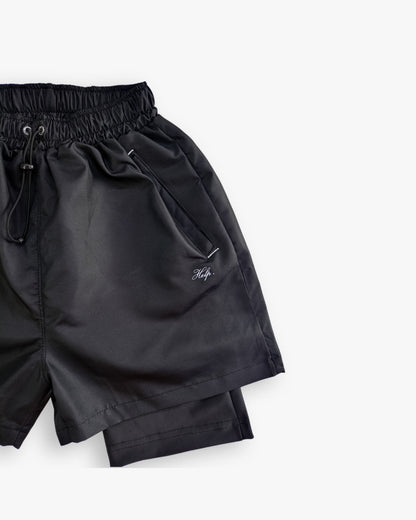 Pantaloneta Deportiva Running HELP ( Negro ) 2 en 1