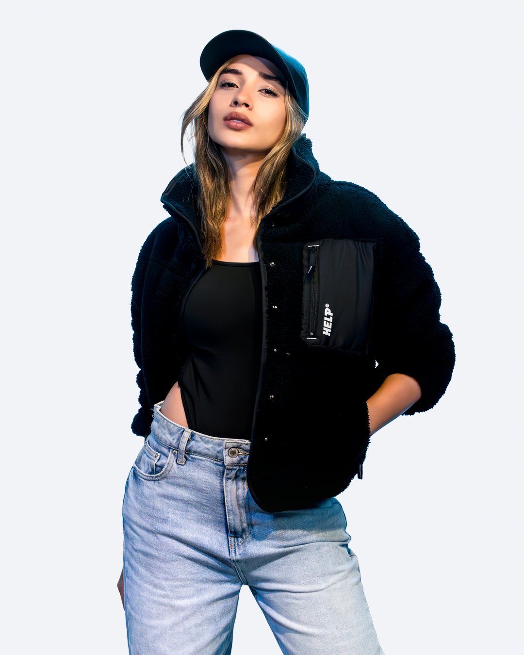 Chaqueta Polar Mujer HELP ( Negro )