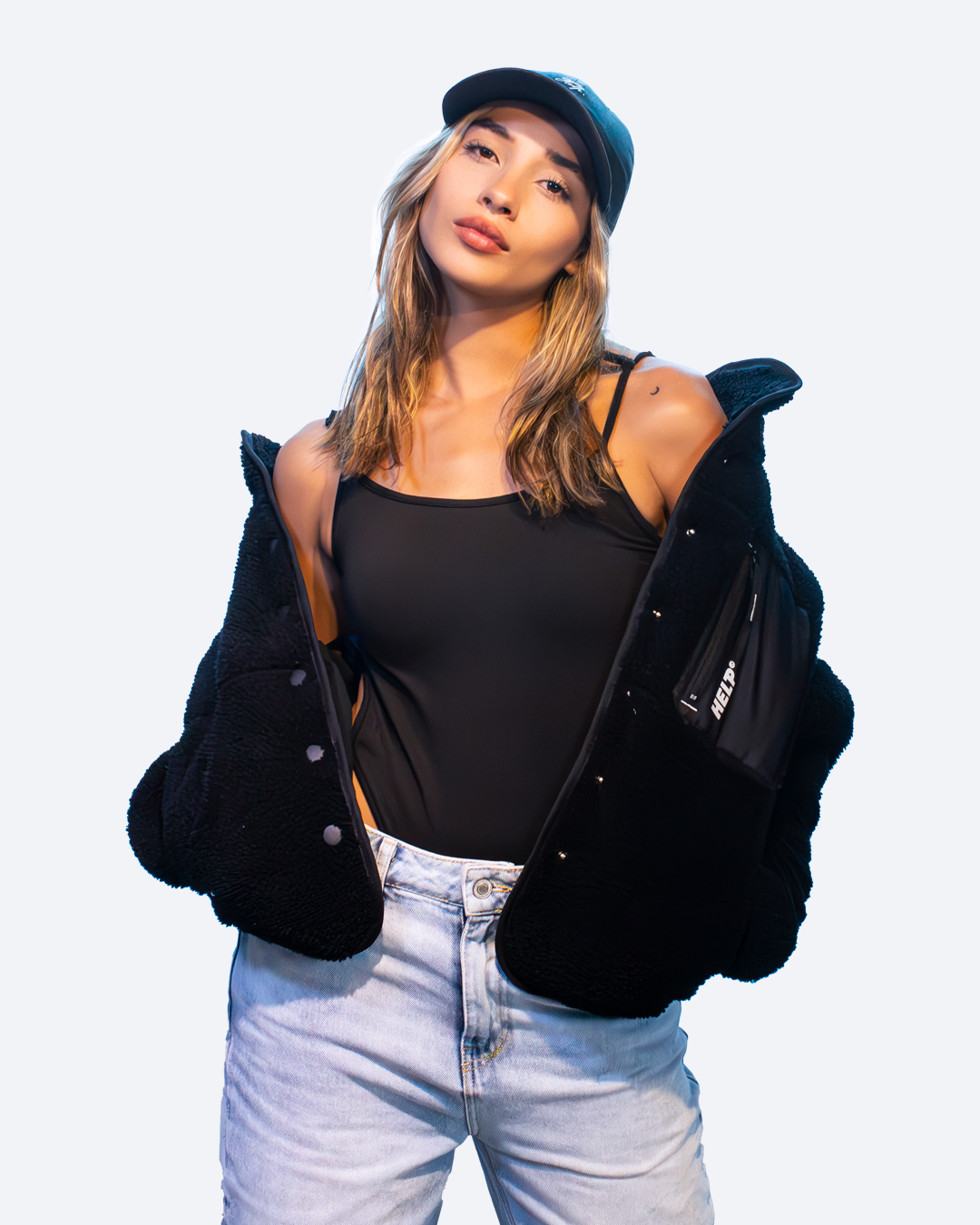 Chaqueta Polar Mujer HELP ( Negro )