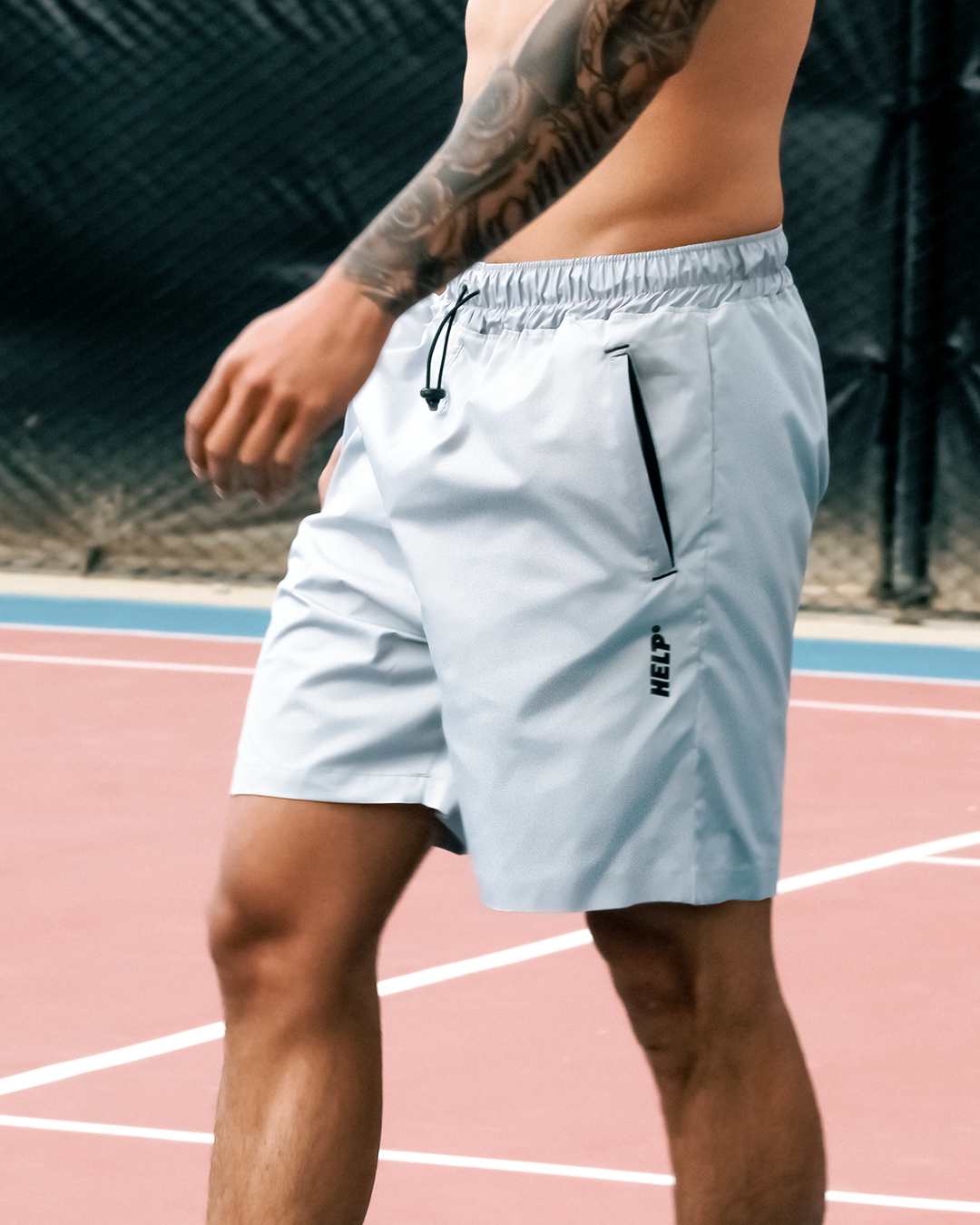 Pantaloneta Corta Deportiva Running HELP ( Gris )