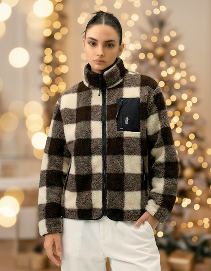 Chaqueta Polar Sierra Moka Mujer HELP ( Café-Beige )