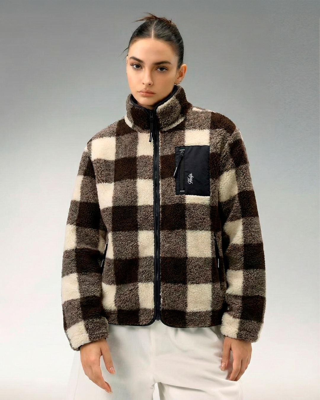 Chaqueta Polar Sierra Moka Mujer HELP ( Café-Beige )