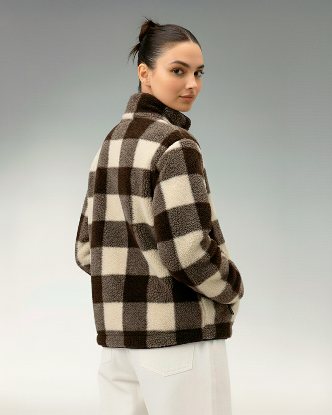 Chaqueta Polar Sierra Moka Mujer HELP ( Café-Beige )