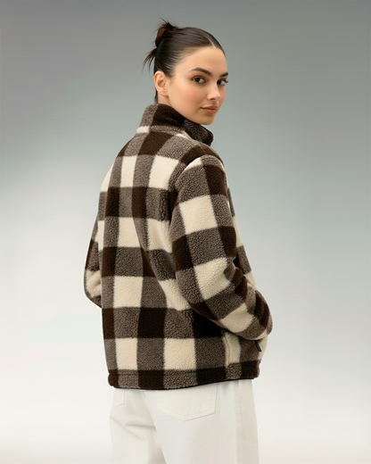 Chaqueta Polar Sierra Moka Mujer HELP ( Café-Beige )