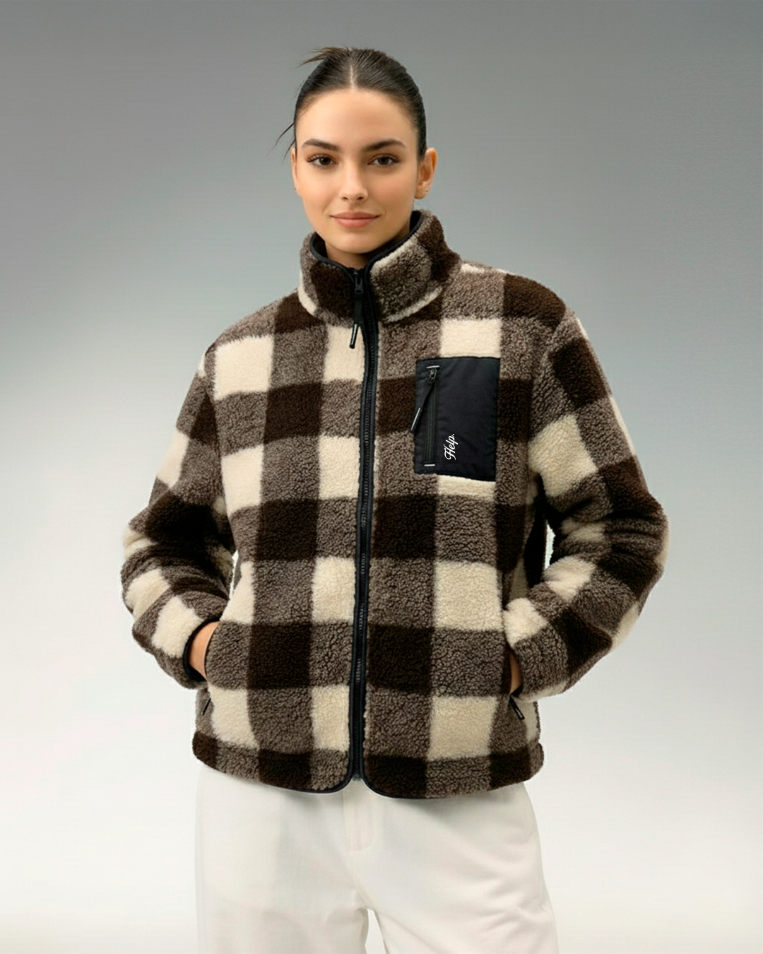 Chaqueta Polar Sierra Moka Mujer HELP ( Café-Beige )