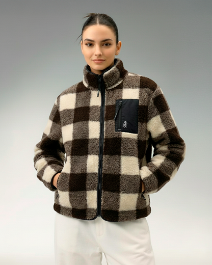 Chaqueta Polar Sierra Moka Mujer HELP ( Café-Beige )