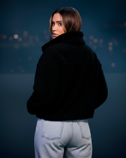 Chaqueta Polar Boxfit Mujer HELP Cremallera ( Negro )