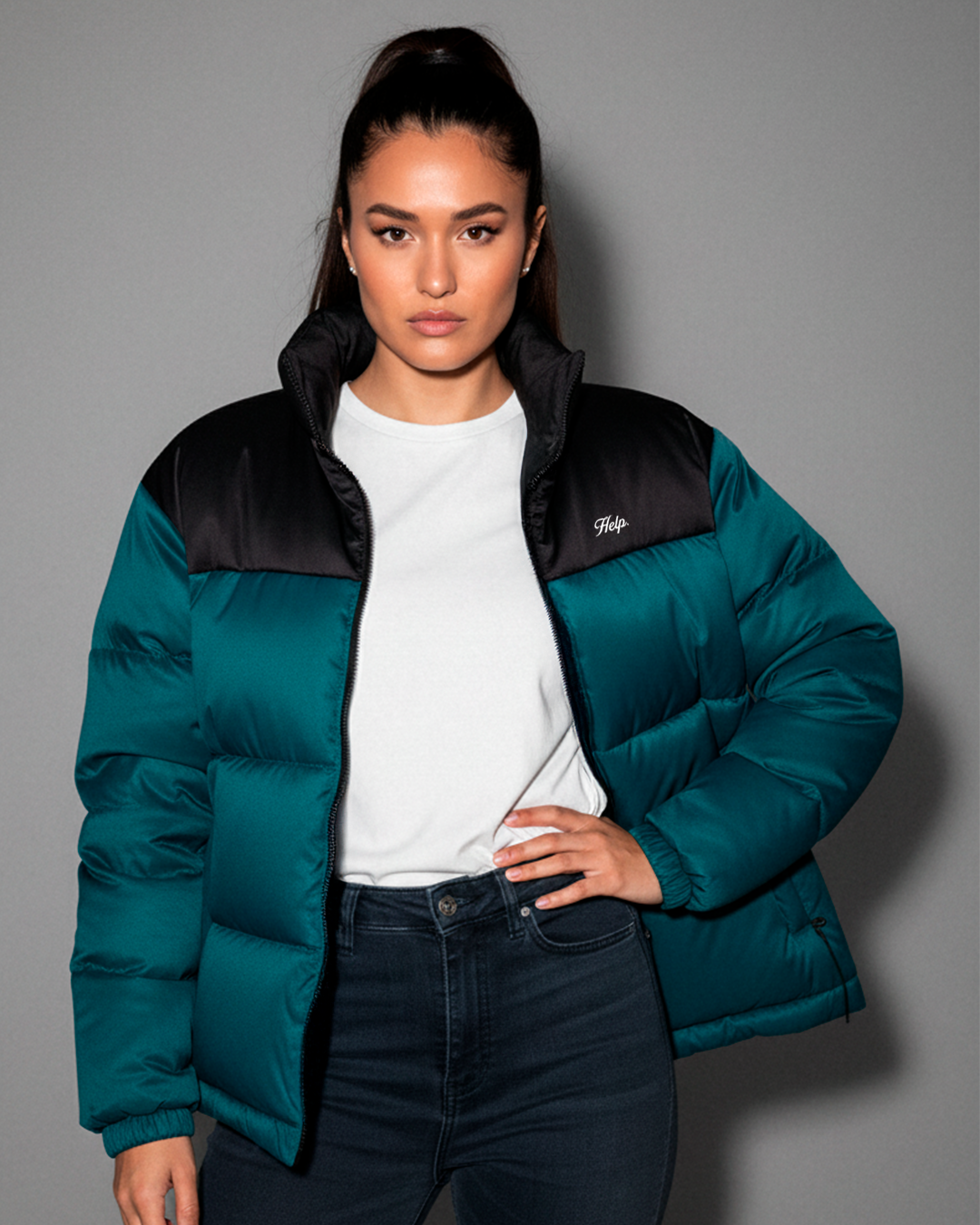 NEW Chaqueta Térmica Midnight North Help ( Negro-Verde )