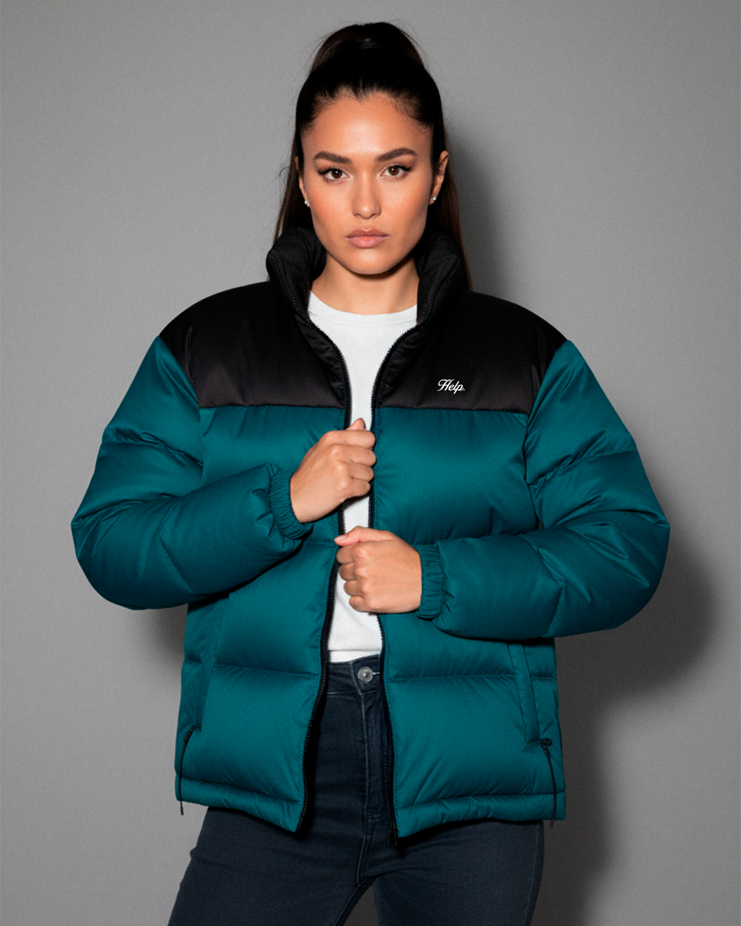 NEW Chaqueta Térmica Midnight North Help ( Negro-Verde )