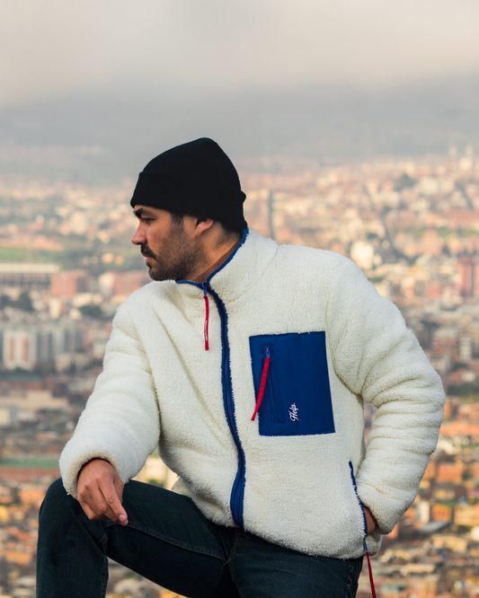 Chaqueta Polar HELP ( Blanco-Azul ) UNISEX