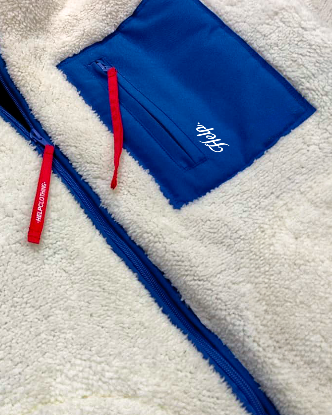 Chaqueta Polar HELP ( Blanco-Azul ) UNISEX