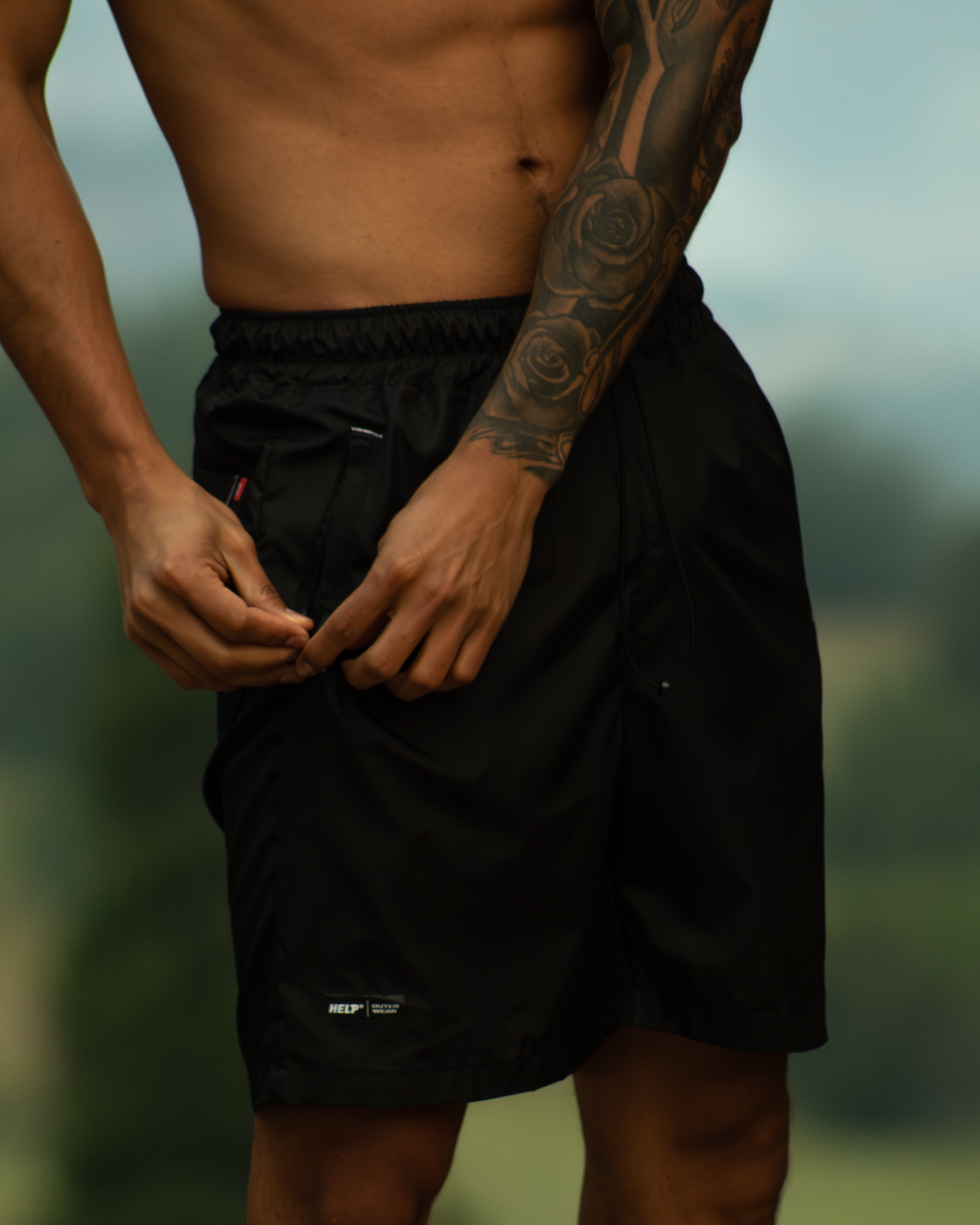 Pantaloneta Corta Deportiva Running HELP ( Negro )