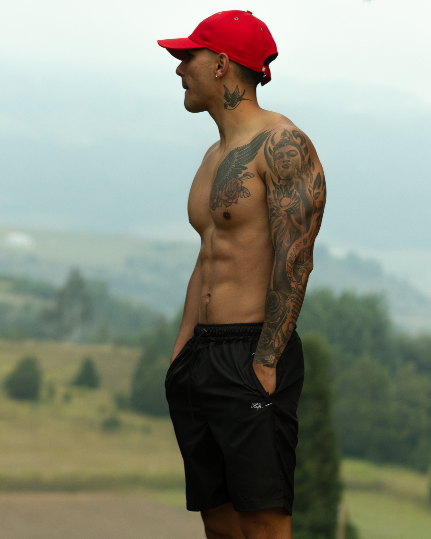 Pantaloneta Corta Deportiva Running HELP ( Negro )