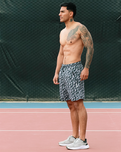 Pantaloneta Corta Deportiva Running HELP ( Gris Camuflado )