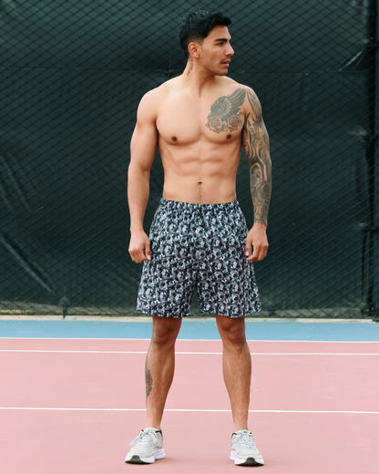 Pantaloneta Corta Deportiva Running HELP ( Gris Camuflado )